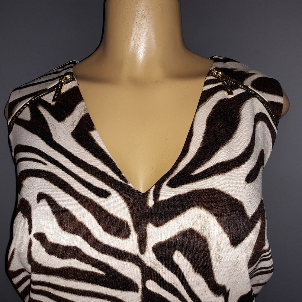 MICHAEL KORS ANIMAL PRINT DRESS SZ 1X - Picture 2 of 6